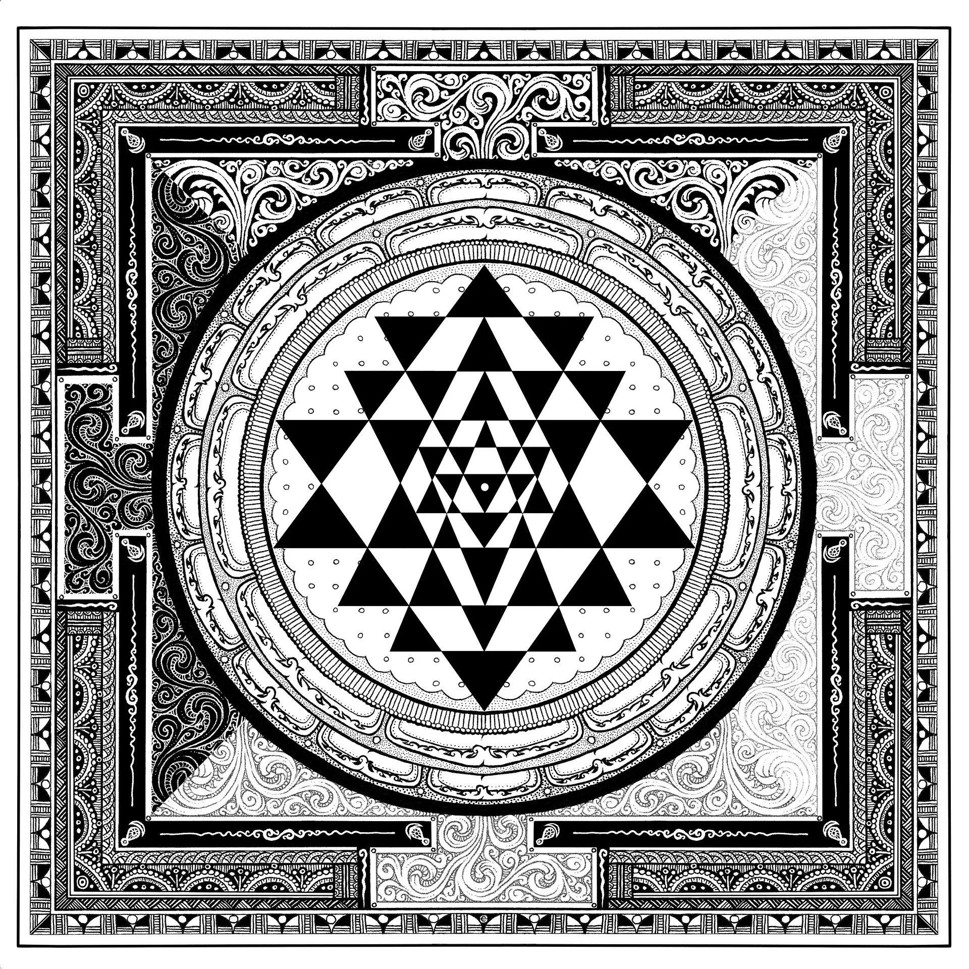 Sri Yantra Geometría Sagrada