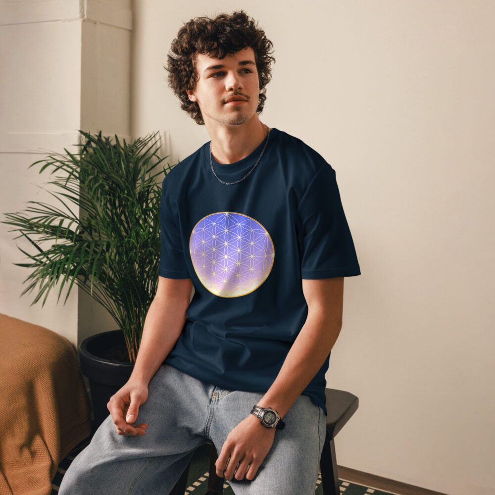 Camiseta de algodón orgánico unisex Flor de la Vida - Imagen 2