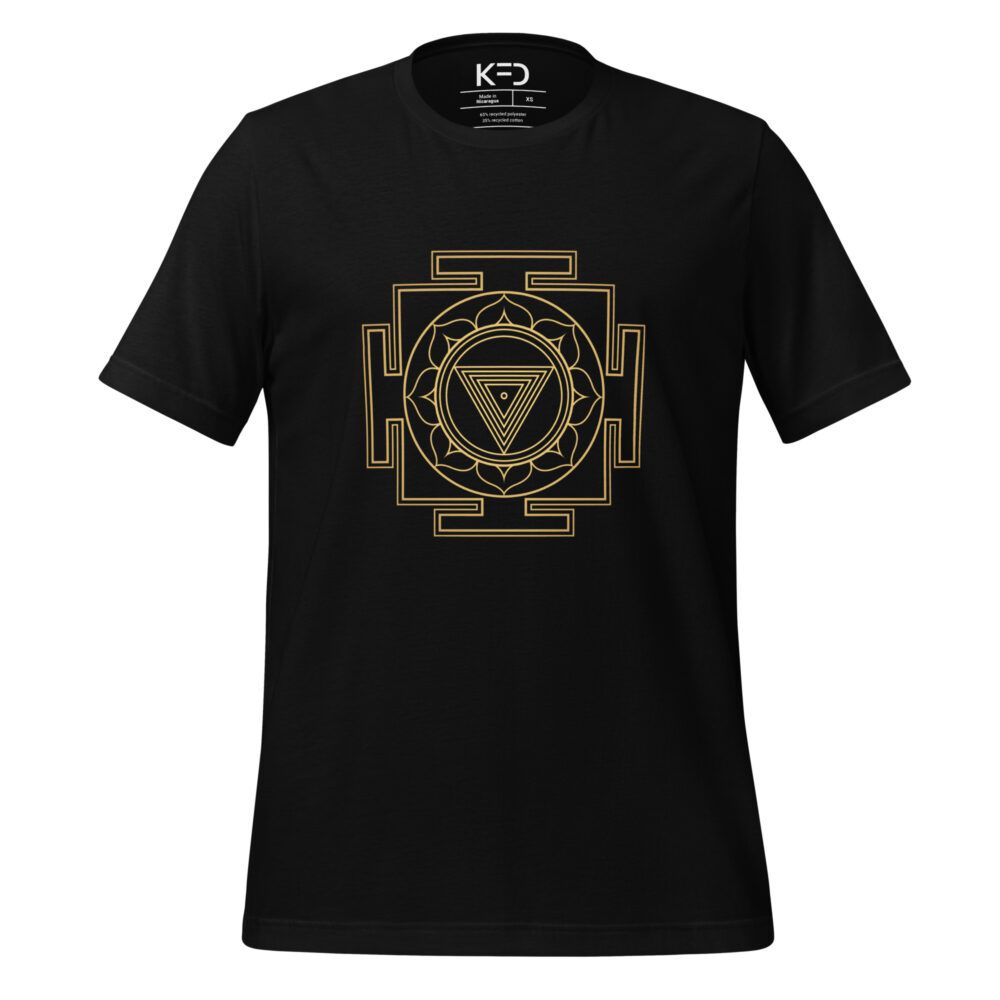 Camiseta eco unisex Kali Yantra dorado