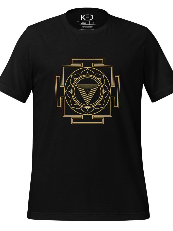 Camiseta eco unisex Kali Yantra dorado