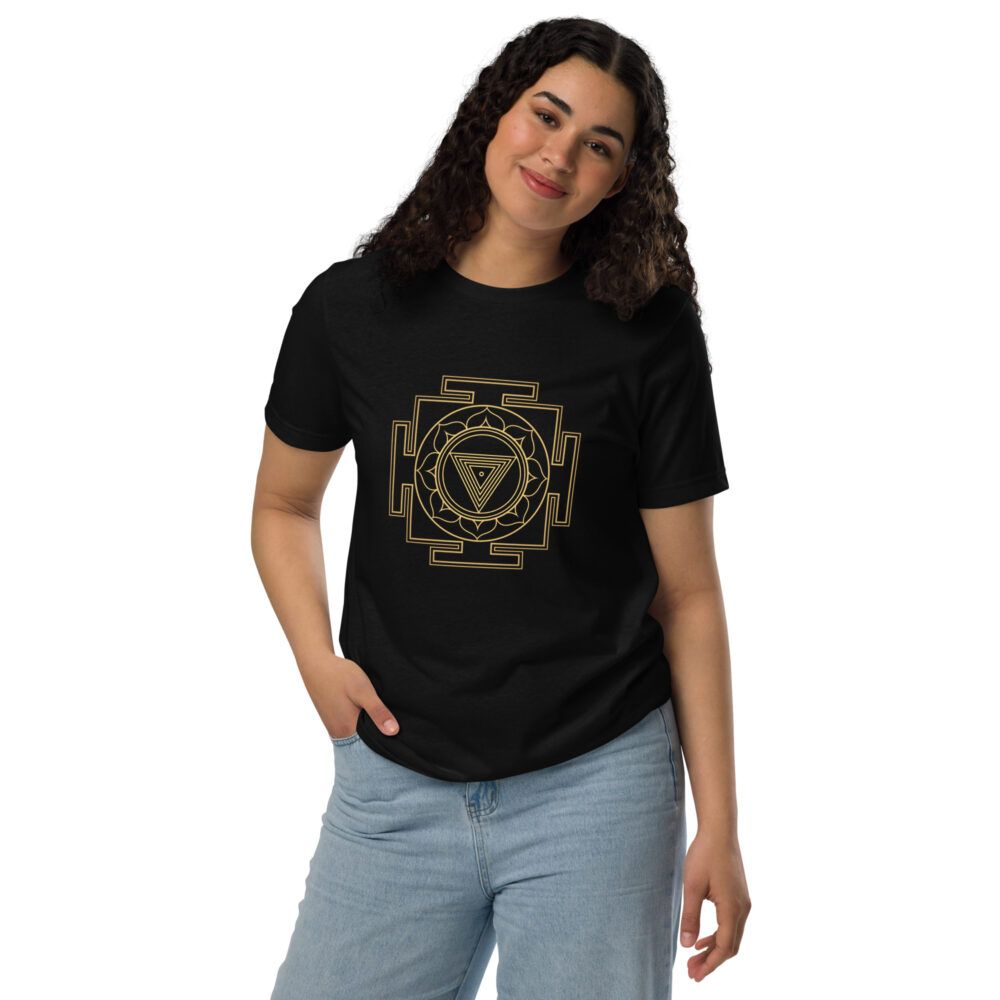Camiseta eco unisex Kali Yantra dorado - Imagen 4